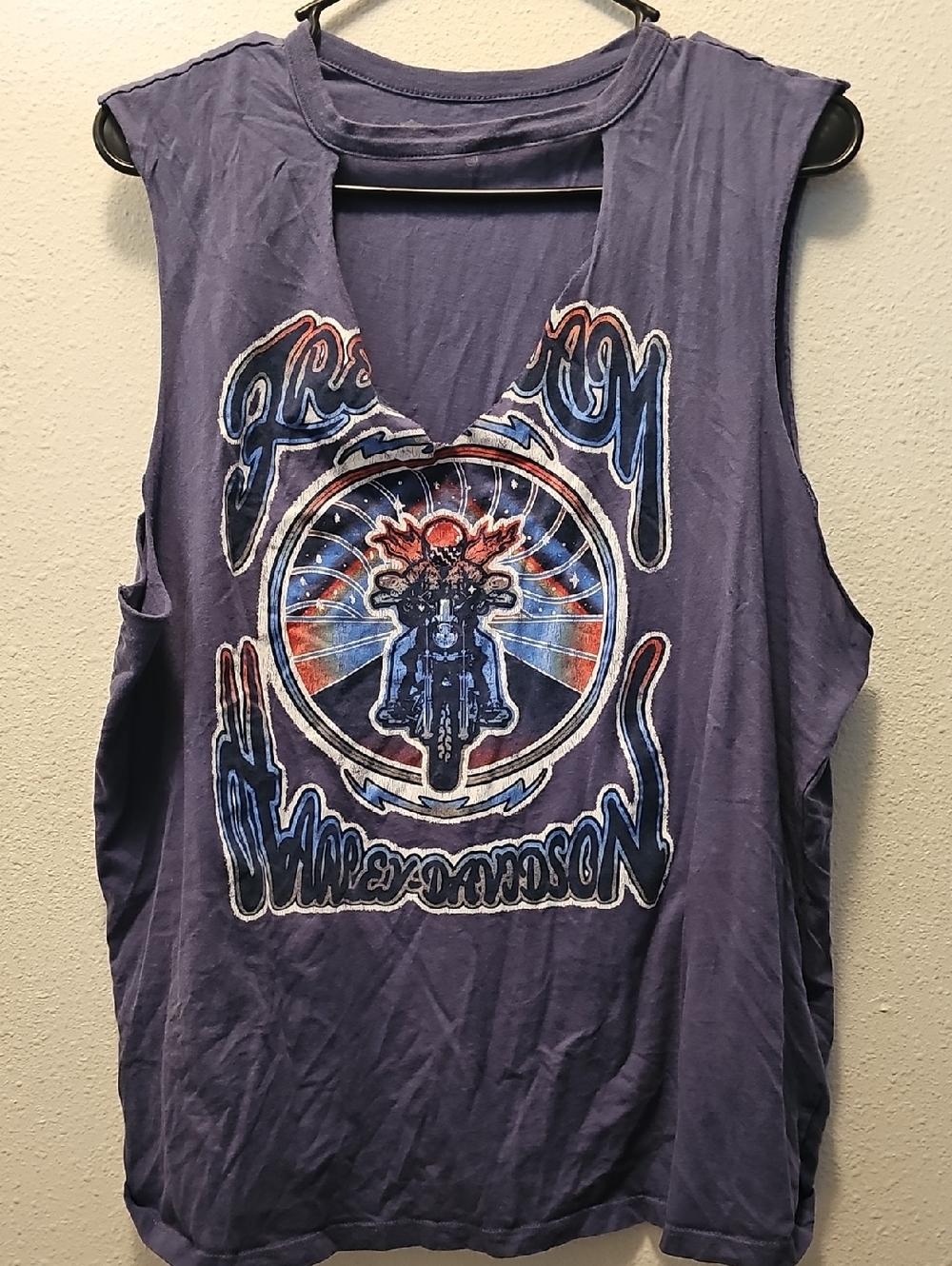 Harley-Davidson Blue Motorcycle Graphic Tank